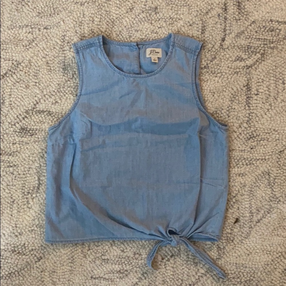 NWOT J Crew Chambray Tie Tank